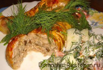 Курица с орехами и чесноком