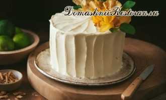 Вертикальный кокосовый торт с муссом из манго