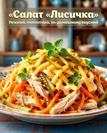 салат лисичка